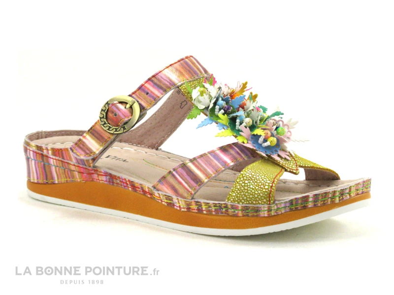 Laura Vita BRCUELO 242 Jaune Multicolore - Mule Femme 3 Laura Vita BRCUELO 242 Jaune Multicolore - Mule Femme