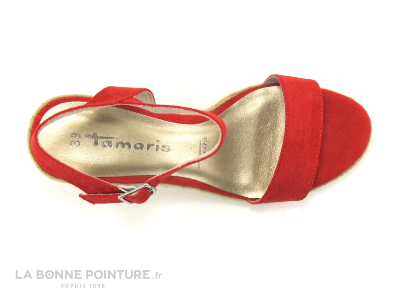 Tamaris 1-1-28300-24 Fire - Sandale Espadrille Rouge Compensee 8 Tamaris 1-1-28300-24 Fire - Sandale Espadrille Rouge Compensee – Image 6