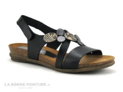 Xapatan 1062 Noir - Serpent - Sandale Femme - Talon Compense