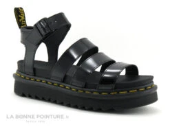 Dr. Martens Dr Martens BLAIRE Black Patent Lamper - Sandale Plateforme Vernie