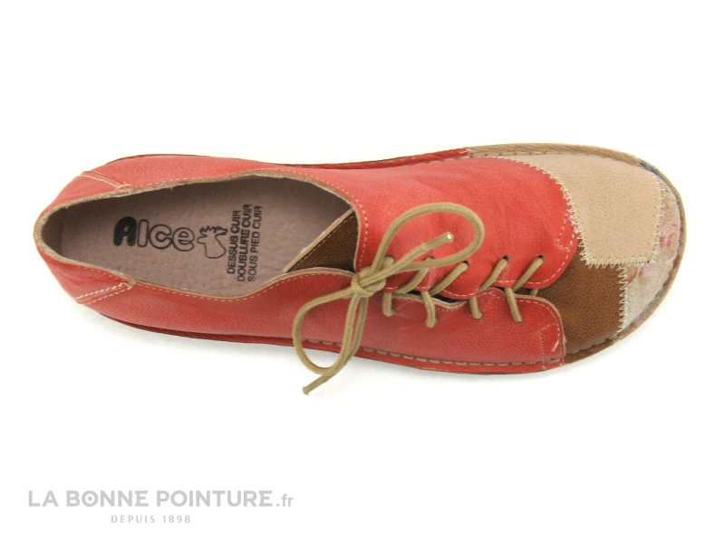 Alce Shoes 9058 - Rouge - Beige - Lacet Lateral - Chaussure Basse F 8 Alce Shoes 9058 - Rouge - Beige - Lacet Lateral - Chaussure Basse F – Image 6