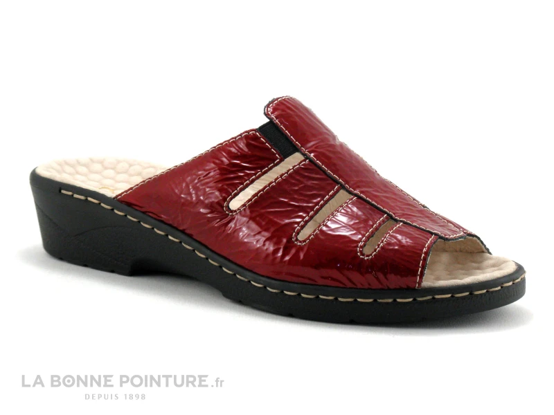 Pedi Girl DOMI - Rouge Verni - Mule Compensee Femme 3 Pedi Girl DOMI - Rouge Verni - Mule Compensee Femme