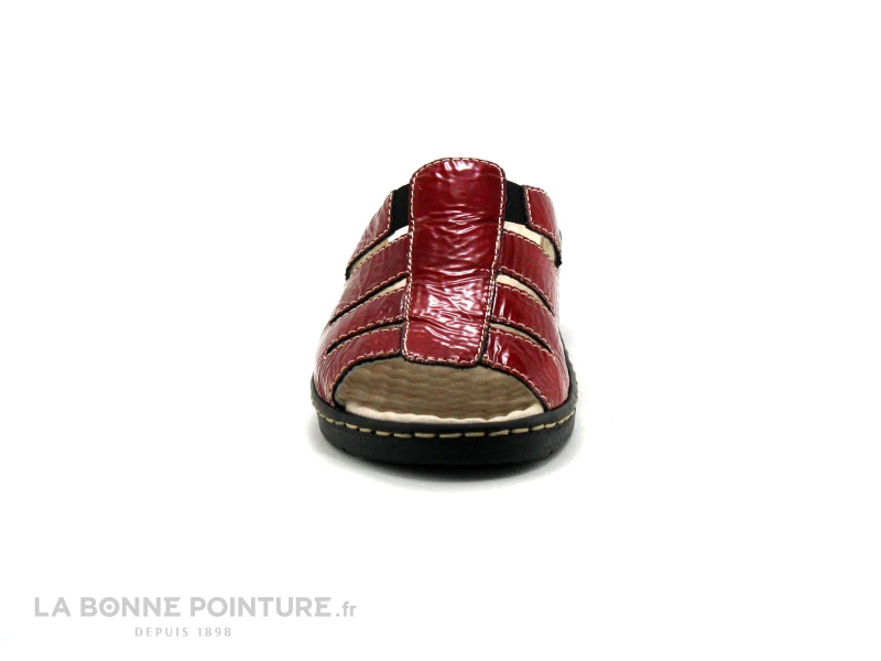 Pedi Girl DOMI - Rouge Verni - Mule Compensee Femme 4 Pedi Girl DOMI - Rouge Verni - Mule Compensee Femme – Image 2