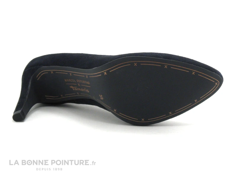 Tamaris 1-22451-22 Navy Suede - Fronces - Escarpin Bleu Marine 9 Tamaris 1-22451-22 Navy Suede - Fronces - Escarpin Bleu Marine – Image 7
