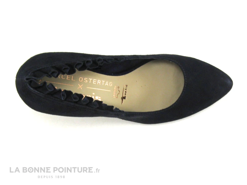 Tamaris 1-22451-22 Navy Suede - Fronces - Escarpin Bleu Marine 8 Tamaris 1-22451-22 Navy Suede - Fronces - Escarpin Bleu Marine – Image 6