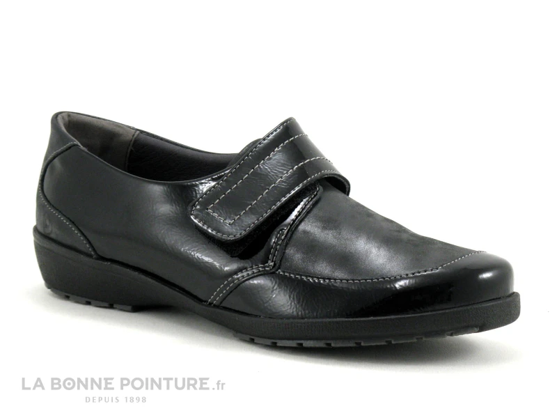 Suave LONDON 8010T - Noir - Noir Verni - Chaussure Femme Avec Velcro 3 Suave LONDON 8010T - Noir - Noir Verni - Chaussure Femme Avec Velcro