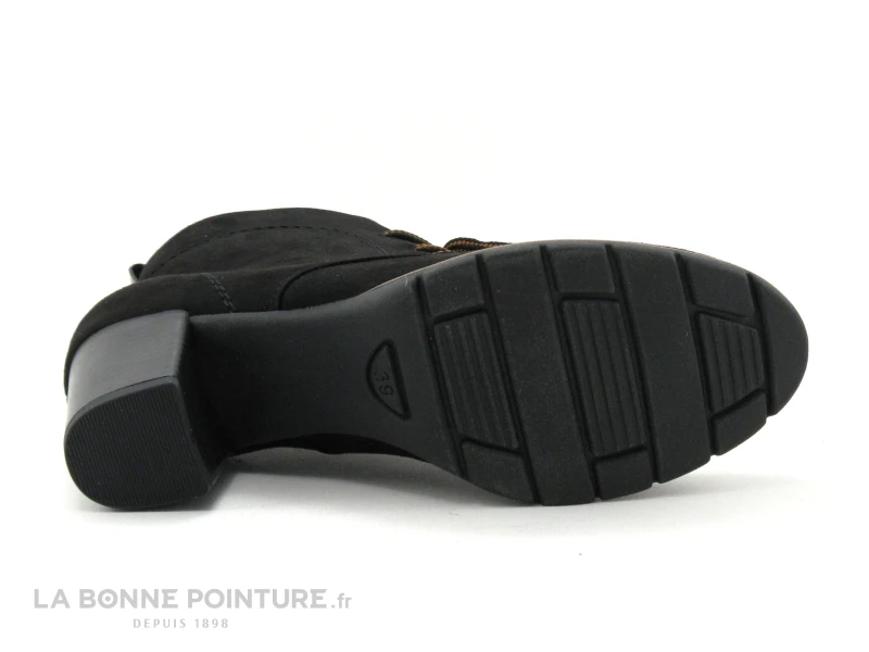 Marco Tozzi 2-25107-27 Black - Bottine Noire Talon - Lacet Marron 9 Marco Tozzi 2-25107-27 Black - Bottine Noire Talon - Lacet Marron – Image 7