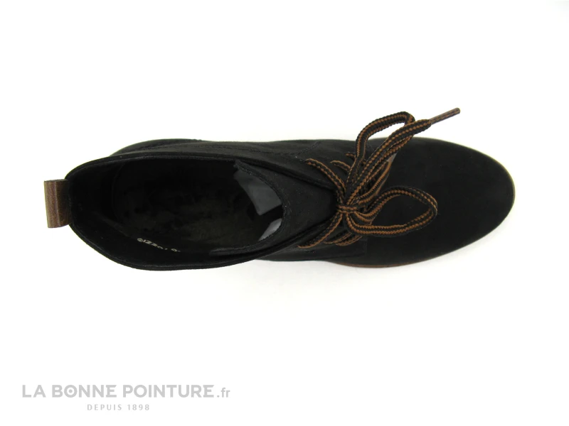 Marco Tozzi 2-25107-27 Black - Bottine Noire Talon - Lacet Marron 8 Marco Tozzi 2-25107-27 Black - Bottine Noire Talon - Lacet Marron – Image 6