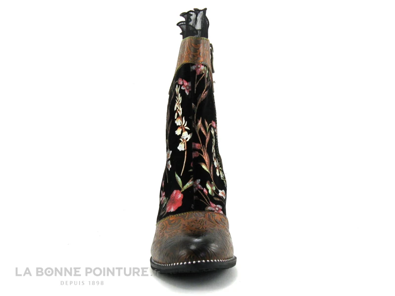 Laura Vita LEDAO 01 Wine - Bottine Femme Avec Fleurs - Talon Haut 4 Laura Vita LEDAO 01 Wine - Bottine Femme Avec Fleurs - Talon Haut – Image 2
