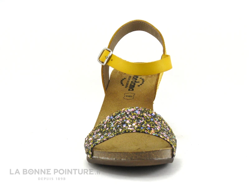 Jordana 2290 Jaune - Glitter - Sandale Talon Haut 4 Jordana 2290 Jaune - Glitter - Sandale Talon Haut – Image 2