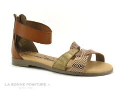 Jordana 3444 Marron Bronze Metal - Sandale Avec Zip