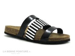 Autenti 689439 Noir - Argent Miroir - Mule Femme