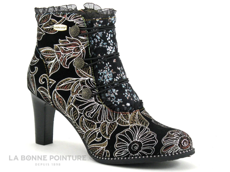 Laura Vita ALCBANEO 130F Cerise - Boots Femme Noire - Rouge Talon Haut 3 Laura Vita ALCBANEO 130F Cerise - Boots Femme Noire - Rouge Talon Haut