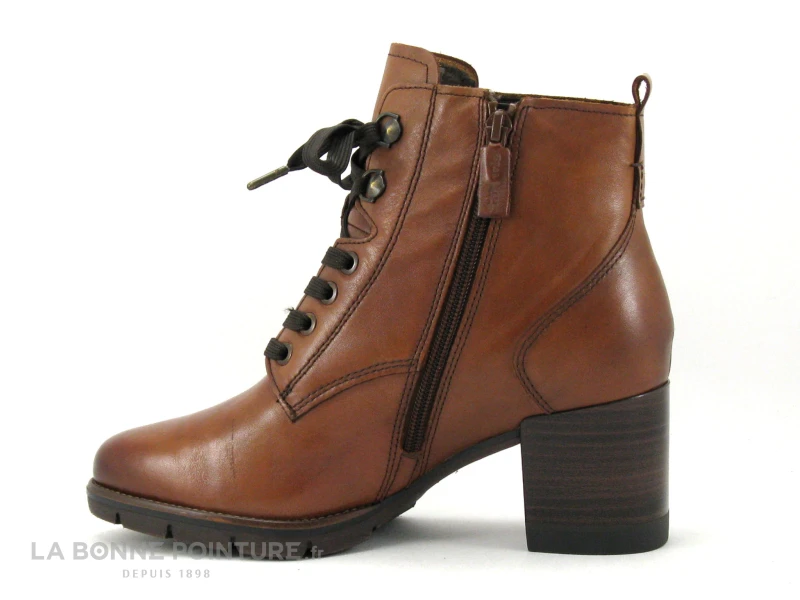 Tamaris 1-25103-27 Cognac Leather - Bottine Marron Talon Epais 5 Tamaris 1-25103-27 Cognac Leather - Bottine Marron Talon Epais – Image 3