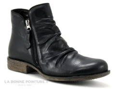 Lou Kristensen IB17163 Black - Bottine Noire Dessus Plisse