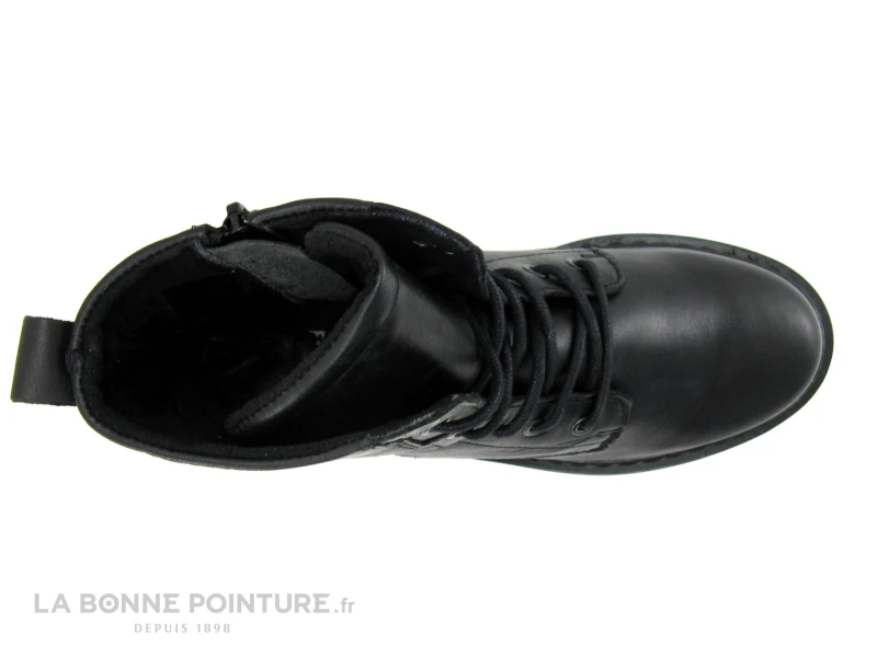 Morans SALBAIN Noir - Boots Femme Cuir Noir Avec Lacet Et Zip 8 Morans SALBAIN Noir - Boots Femme Cuir Noir Avec Lacet Et Zip – Image 6