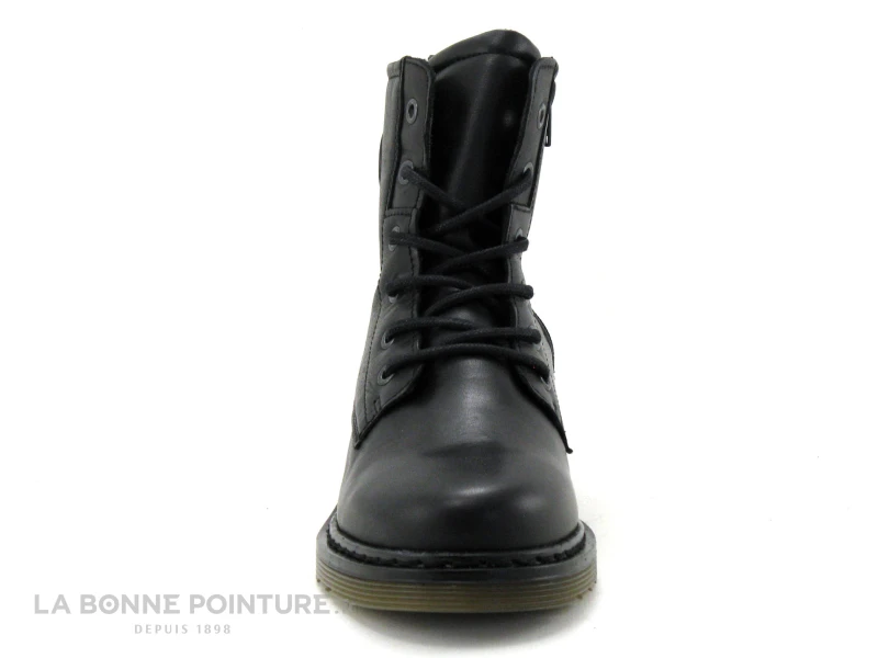 Morans SALBAIN Noir - Boots Femme Cuir Noir Avec Lacet Et Zip 4 Morans SALBAIN Noir - Boots Femme Cuir Noir Avec Lacet Et Zip – Image 2