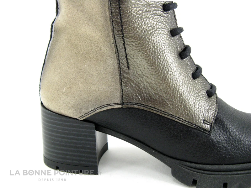 Hispanitas Bolero CH1211860 - Noir Gris Bronze - Bottine Lacet Talon Large 7 Hispanitas Bolero CH1211860 - Noir Gris Bronze - Bottine Lacet Talon Large – Image 5
