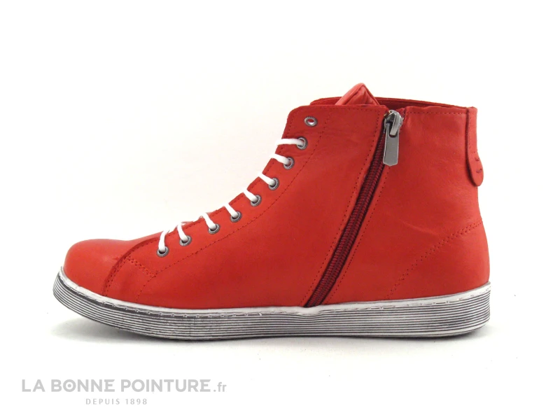 Andrea Conti 0341500 Salsa - Basket Montante Cuir Rouge Vif 5 Andrea Conti 0341500 Salsa - Basket Montante Cuir Rouge Vif – Image 3