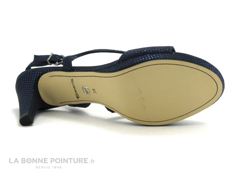 Tamaris 1-28318-22 Navy Dots - Sandale Bleu Marine - Talon Haut 9 Tamaris 1-28318-22 Navy Dots - Sandale Bleu Marine - Talon Haut – Image 7