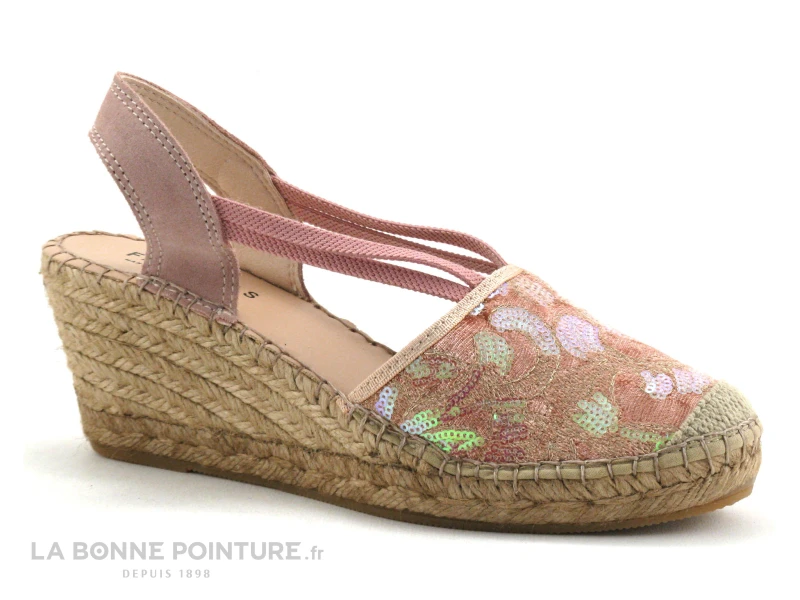 Fabiolas 307180 Rose - Sequins - Espadrille Compensee 3 Fabiolas 307180 Rose - Sequins - Espadrille Compensee