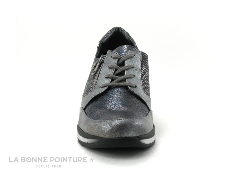 Inea LUTIN - Reptile Gris Noir - Chaussure Basse Compensee 4 Inea LUTIN - Reptile Gris Noir - Chaussure Basse Compensee – Image 2