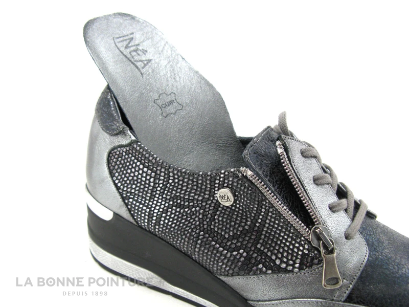 Inea LUTIN - Reptile Gris Noir - Chaussure Basse Compensee 7 Inea LUTIN - Reptile Gris Noir - Chaussure Basse Compensee – Image 5