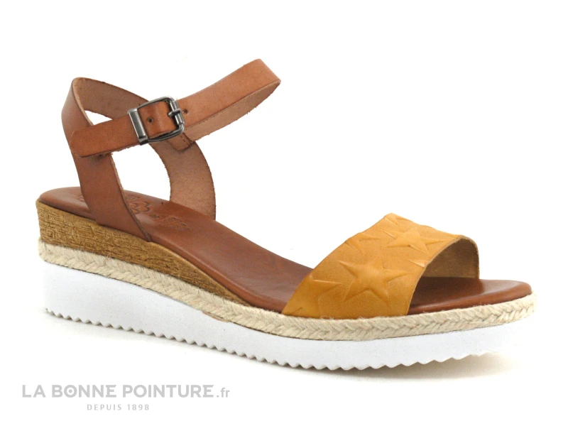 Porronet FI2429 - Marron - Jaune Moutarde - Sandale Compensee 7 Porronet FI2429 - Marron - Jaune Moutarde - Sandale Compensee – Image 5