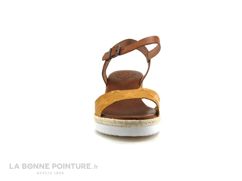 Porronet FI2429 - Marron - Jaune Moutarde - Sandale Compensee 4 Porronet FI2429 - Marron - Jaune Moutarde - Sandale Compensee – Image 2