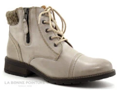 Com Un Point Boots Beige Col Lainage WH-021H11