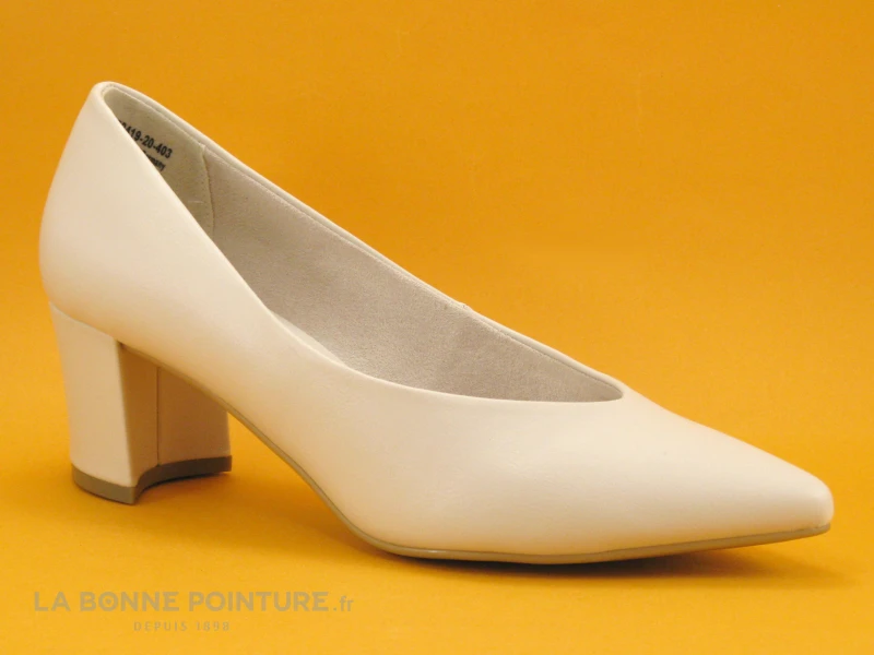 Marco Tozzi 2-22419-20 Cream - Escarpin Beige Pointu - Talon Incurve 3 Marco Tozzi 2-22419-20 Cream - Escarpin Beige Pointu - Talon Incurve