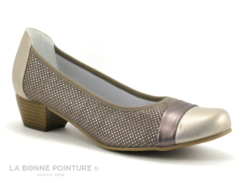 Inea RIO Taupe - Escarpin Petit Talon En Cuir 7 Inea RIO Taupe - Escarpin Petit Talon En Cuir – Image 5