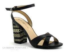 The Divine Factory QL3642 Noir - Sandale - Talon Haut Tresse