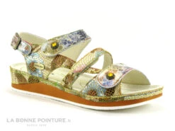 Laura Vita BRUEL 06 Dore - Nu-pieds Femme Reglable Avec Scratches