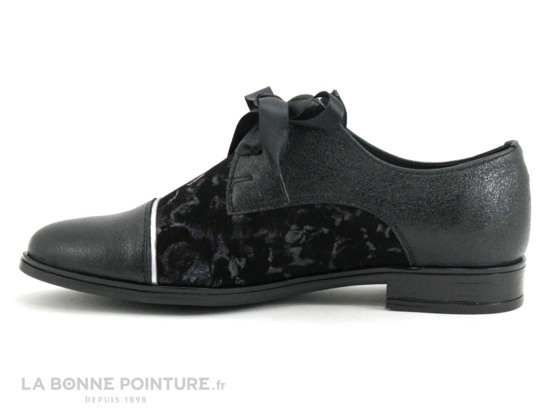 Mademoisel H 8057 Noir 2419 - Velours Imprime - Derby Femme 5 Mademoisel H 8057 Noir 2419 - Velours Imprime - Derby Femme – Image 3