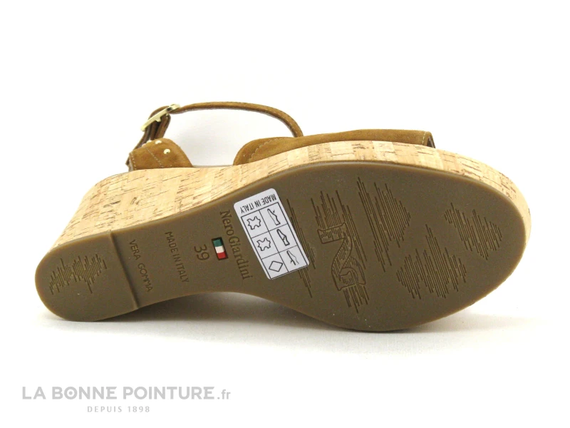 NeroGiardini E307663D 326 Velours Tabacco - Nu-pieds Compense Marron 9 NeroGiardini E307663D 326 Velours Tabacco - Nu-pieds Compense Marron – Image 7