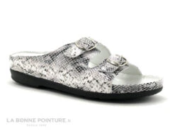 Pedi Girl WELL Off White Reptile - Mule Femme Brides Reglables