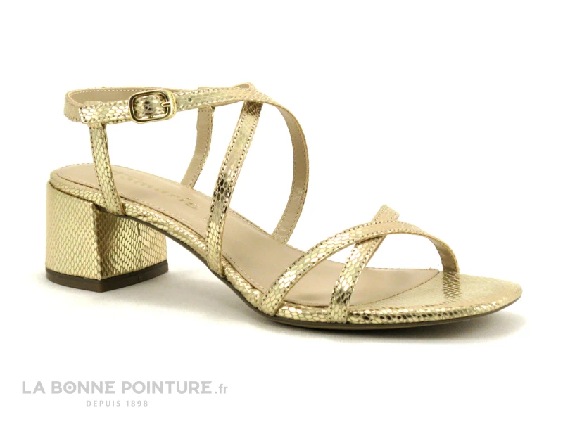 Tamaris 1-28204-20 Lt Gold Struct - Sandale Or Femme - Talon Carre 7 Tamaris 1-28204-20 Lt Gold Struct - Sandale Or Femme - Talon Carre – Image 5
