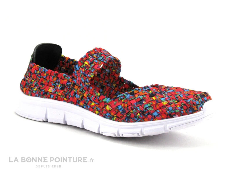 Morans KIEFE Fuchsia - Basket Ballerine En Elastique Multicolore 7 Morans KIEFE Fuchsia - Basket Ballerine En Elastique Multicolore – Image 5