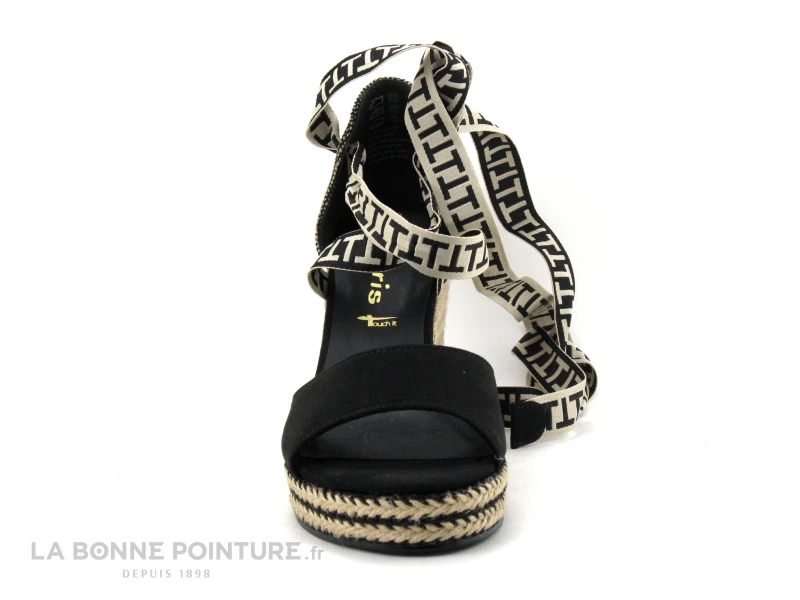 Tamaris 1-28344-20 Black - Sandale Femme Avec Ruban - Talon Compense 4 Tamaris 1-28344-20 Black - Sandale Femme Avec Ruban - Talon Compense – Image 2
