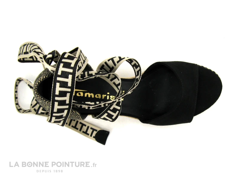 Tamaris 1-28344-20 Black - Sandale Femme Avec Ruban - Talon Compense 8 Tamaris 1-28344-20 Black - Sandale Femme Avec Ruban - Talon Compense – Image 6