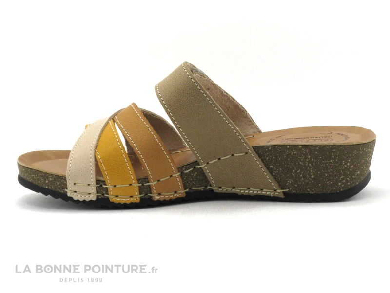 Fly Flot FLAMENT Taupe Jaune Beige - Mule Femme 4 Fly Flot FLAMENT Taupe Jaune Beige - Mule Femme – Image 2