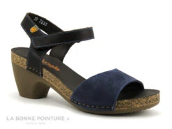 Jungla 7683 Bleu Marine - Marron - Sandale A Talon Epais