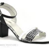 DE CI De La - VULPIN - Noir Blanc Croco - Sandale Talon Haut