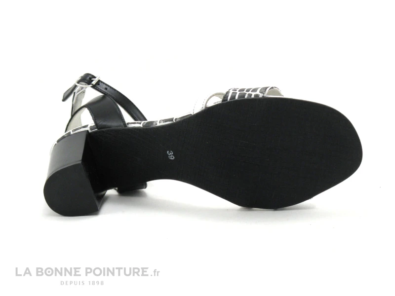 DE CI De La - VULPIN - Noir Blanc Croco - Sandale Talon Haut 9 DE CI De La - VULPIN - Noir Blanc Croco - Sandale Talon Haut – Image 7