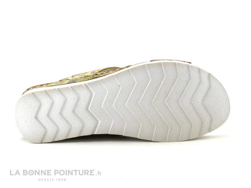 Morans MILTON 28724 - Beige Or Fleuri - Mule Compensee Femme 6 Morans MILTON 28724 - Beige Or Fleuri - Mule Compensee Femme – Image 4
