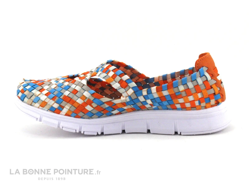 Morans KUBOKA Orange Turquoise - Basket Elastique Femme 5 Morans KUBOKA Orange Turquoise - Basket Elastique Femme – Image 3