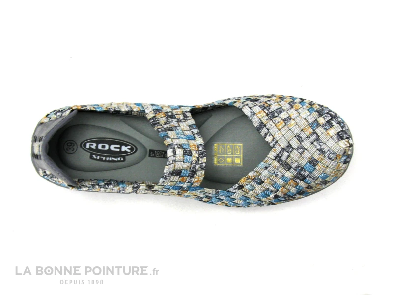 Rock Spring CAPETOWN Bleu Metal - Argent - Ballerine Elastique Tresse 8 Rock Spring CAPETOWN Bleu Metal - Argent - Ballerine Elastique Tresse – Image 6