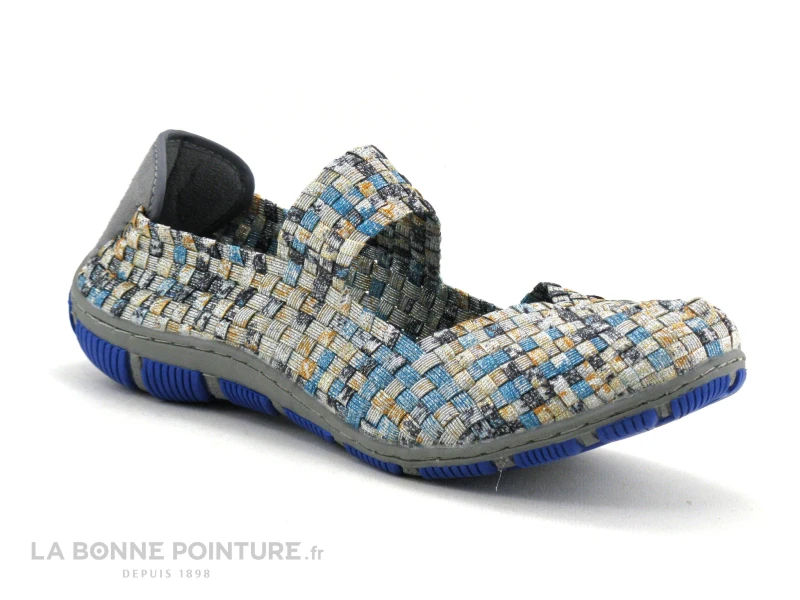 Rock Spring CAPETOWN Bleu Metal - Argent - Ballerine Elastique Tresse 7 Rock Spring CAPETOWN Bleu Metal - Argent - Ballerine Elastique Tresse – Image 5