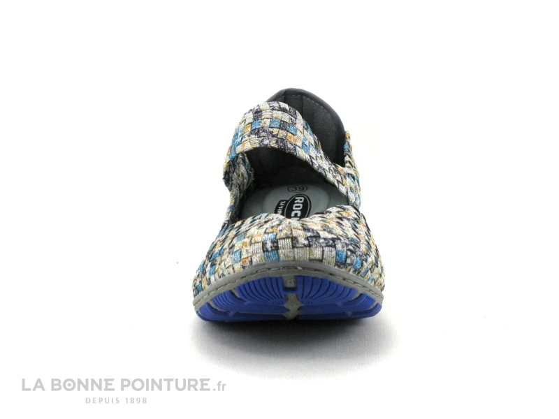 Rock Spring CAPETOWN Bleu Metal - Argent - Ballerine Elastique Tresse 4 Rock Spring CAPETOWN Bleu Metal - Argent - Ballerine Elastique Tresse – Image 2